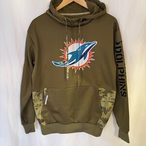 Nike Miami Dolphins 2022 STS Therma Performance Hoodie M Olive Camo | Size M |